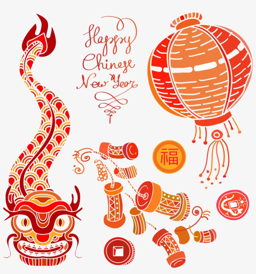 Chinese New Year Firecracker Chinese Zodiac - Chinese New Year Firecrackers Png, transparent png download