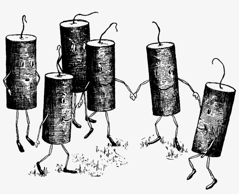 Digital Vintage Firecracker Cartoon Clip Art Downloads - Illustration, transparent png download