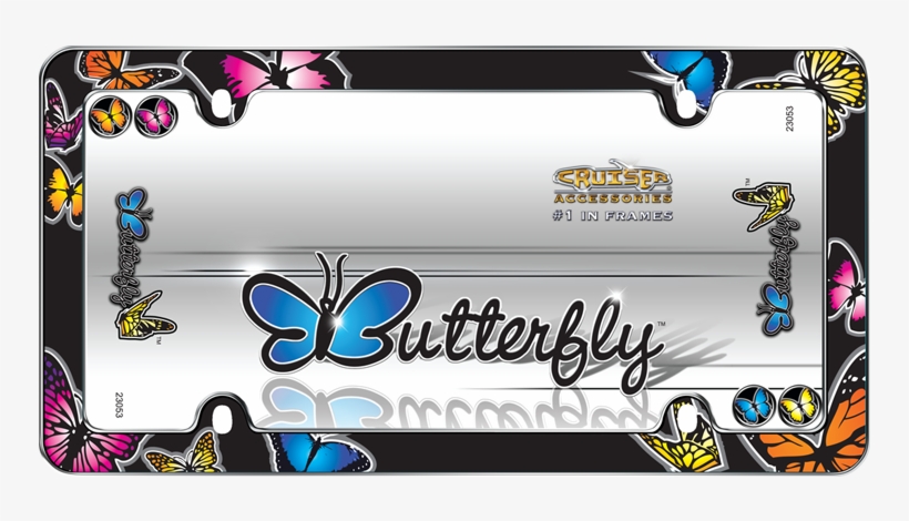 Butterfly, Chrome W/fastener Caps - Plates License Mexico, transparent png download