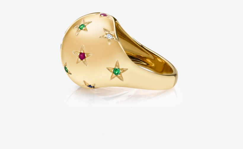 Diamond And Tri Color Star Bombe Ring - Diamond, transparent png download