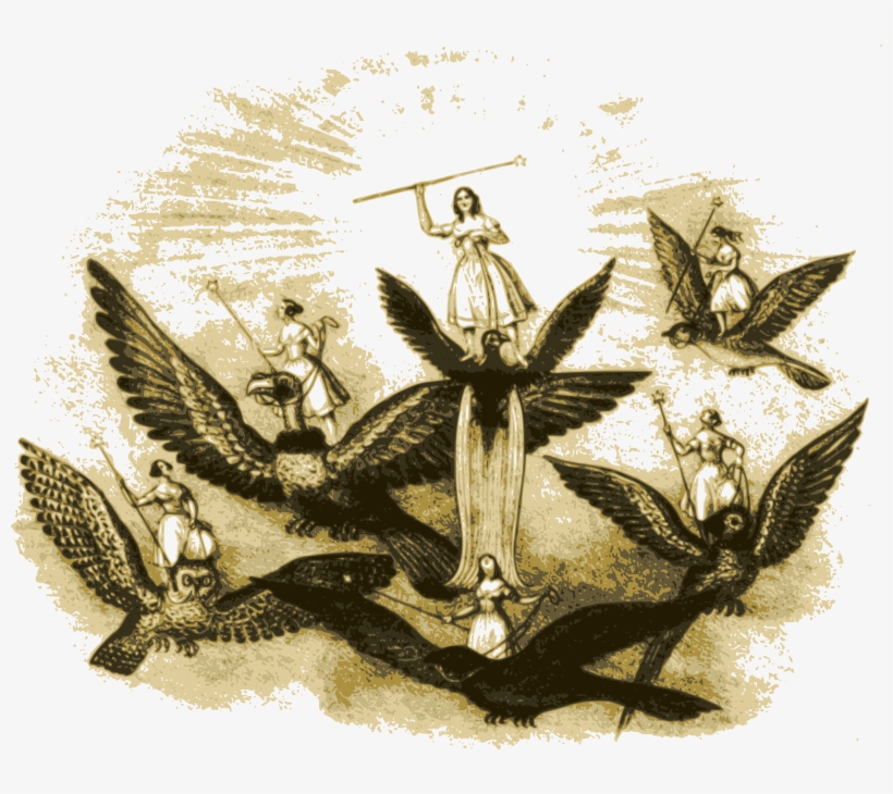 Girls On Birds - Illustration, transparent png download