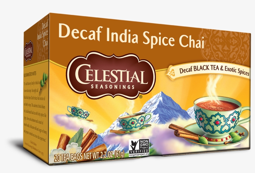 Decaf India Spice Chai Tea, 20 Bags - Celestial Seasonings Tea, transparent png download