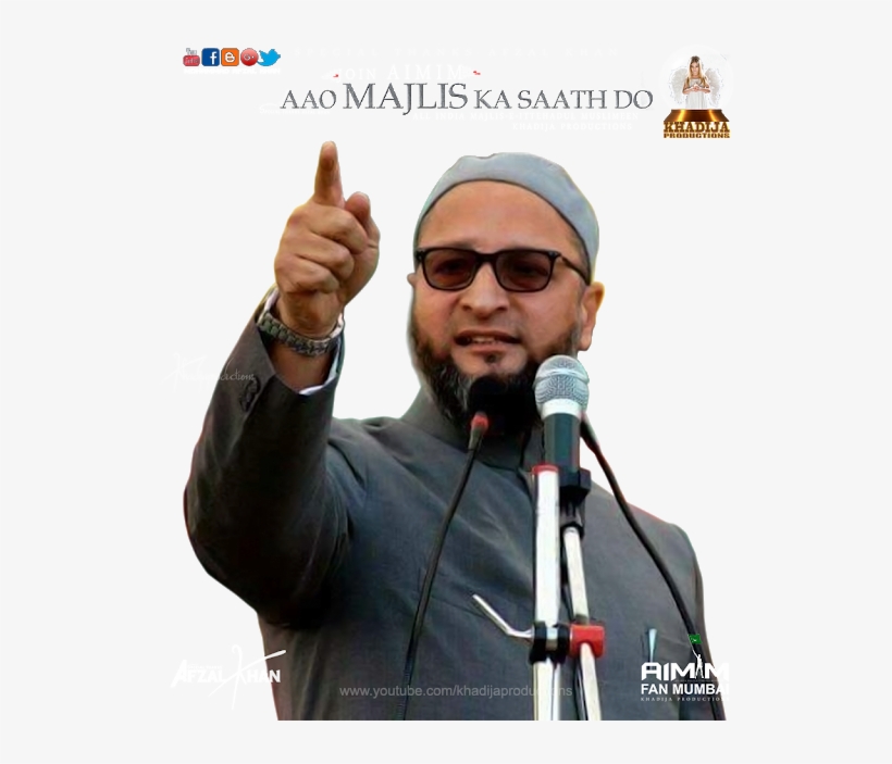 Pin By Khadija Productions On Asaduddin Owaisi Png - Raja Singh Asad Owaisi, transparent png download