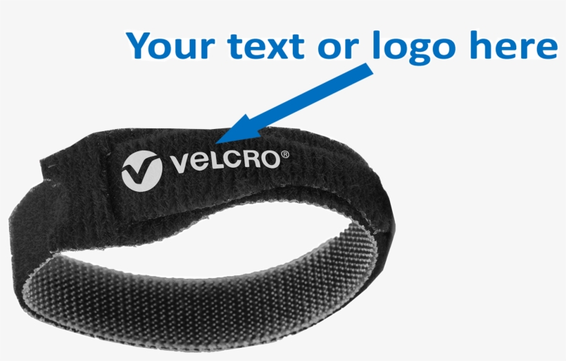 Black 200mm X 13mm Cable Ties With Logo On - Velcro Tie Wraps, transparent png download