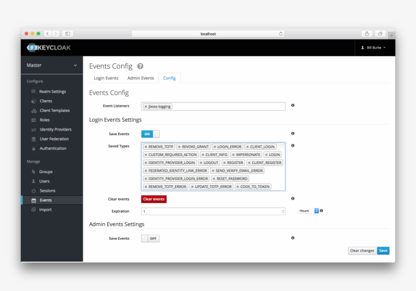 Login Events Settings - Keycloak Identity Provider, transparent png download