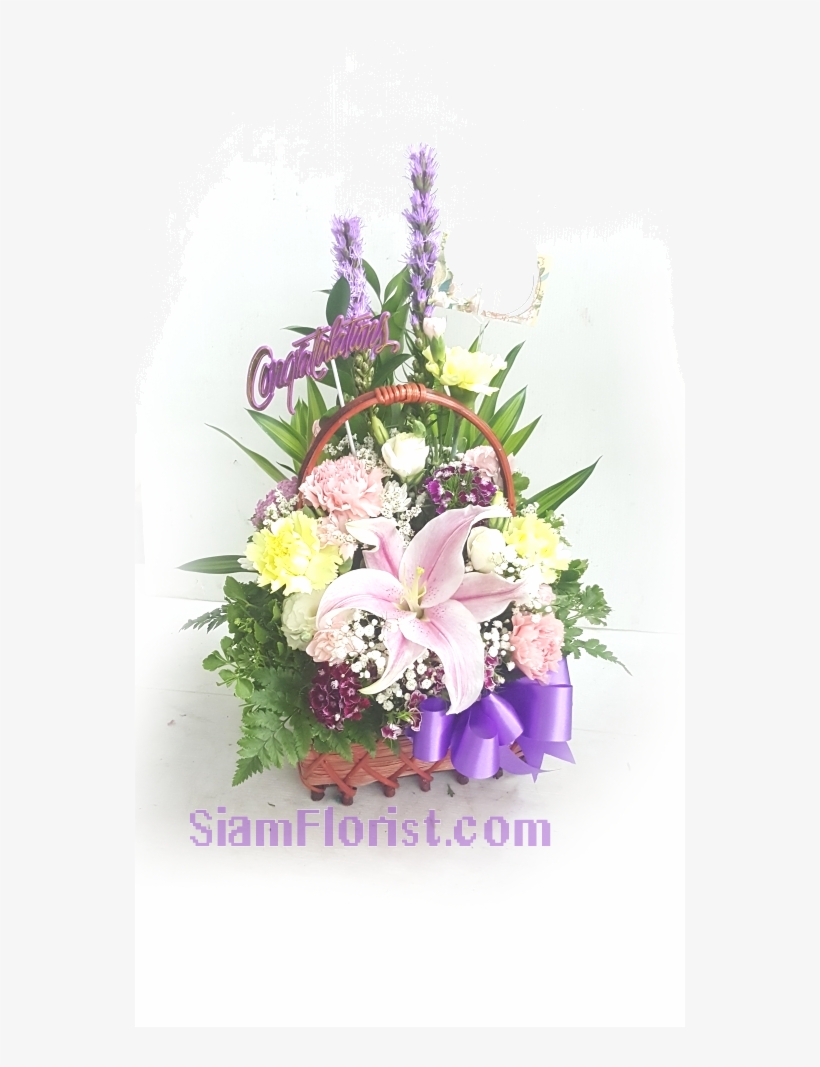 1144 Basket Of Flowers - Bouquet, transparent png download