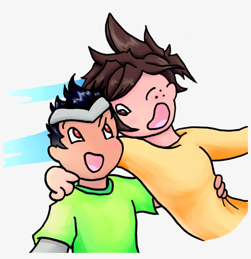 “tracer And Genji Are Friends Colorvember - Cartoon, transparent png download