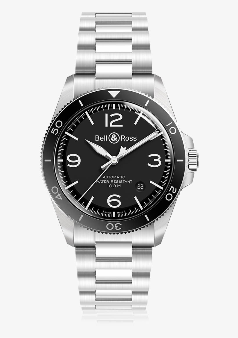 Black Steel - Bell & Ross Chronograph, transparent png download