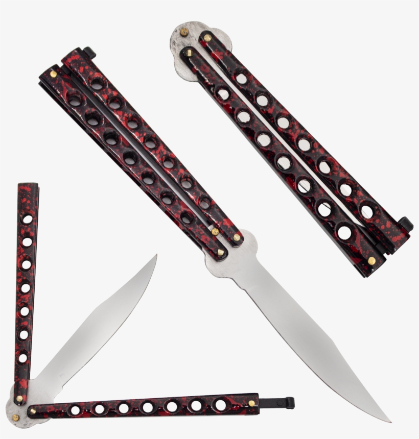 Red Bokeh Paint Splatter Drop Point Dual Flip Side - Knife, transparent png download
