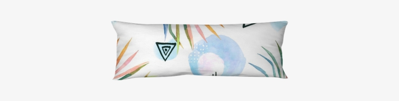 Abstract Print With Watercolor Random Elements - Cushion, transparent png download