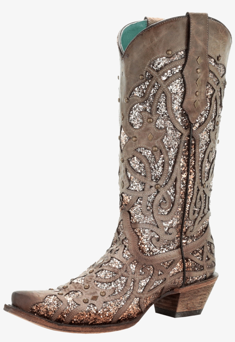 Corral Brown Glitter Boots, transparent png download