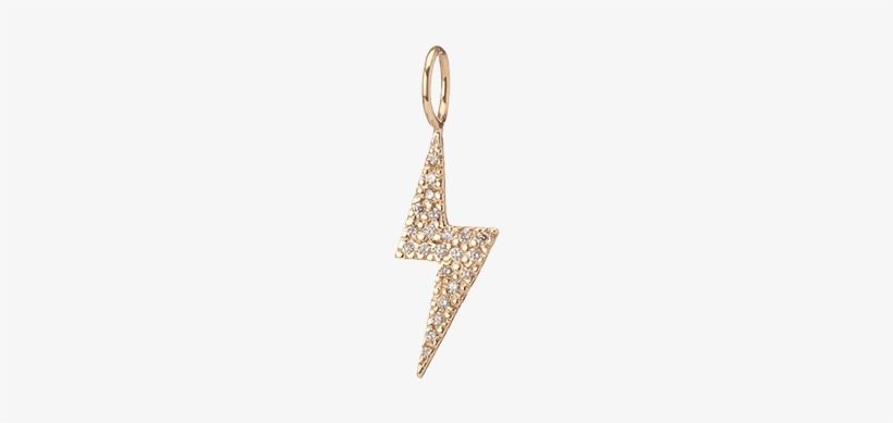 Extra Small Lightning Bolt With Pave White Diamonds - Earrings, transparent png download