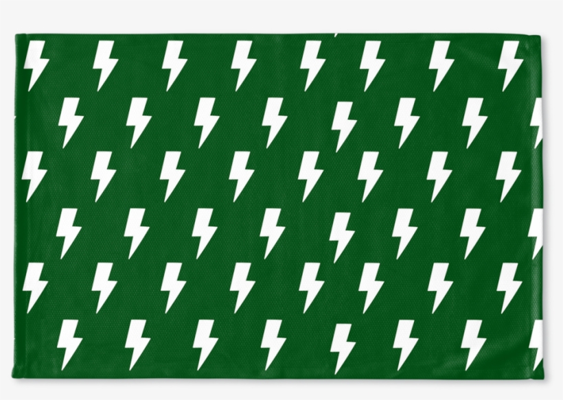 White Lightning Bolts On Green Floormat - Blanket, transparent png download
