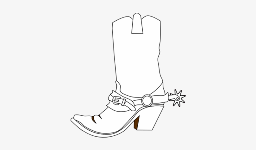 Black And White Cowboy Boot - Cowboy Boots Clip Art, transparent png download