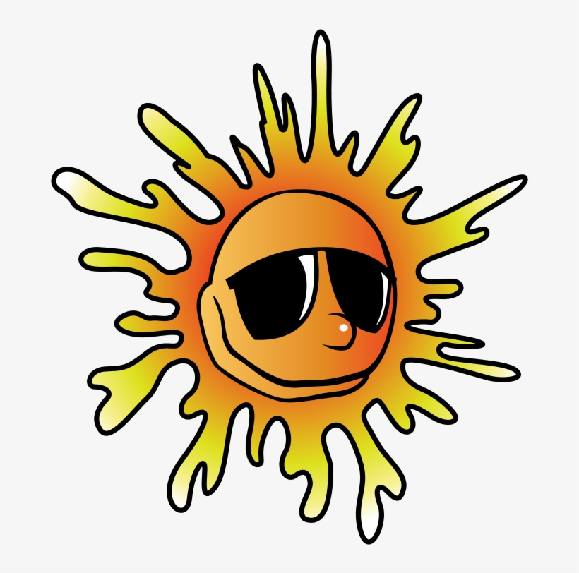 Heat, Summer, Sun, Cool, Sunglasses, Beach, Glasses - Sun With Glasses Png, transparent png download