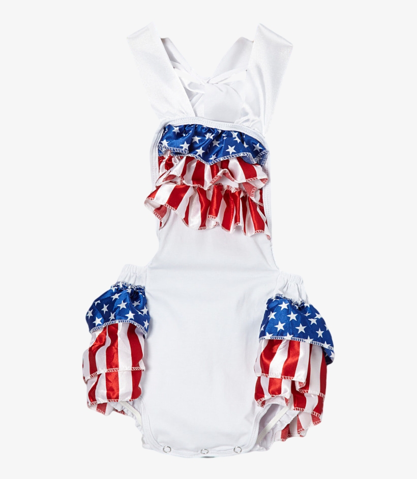 White Flag 4th Of July Bubble Romper - Day Dress, transparent png download
