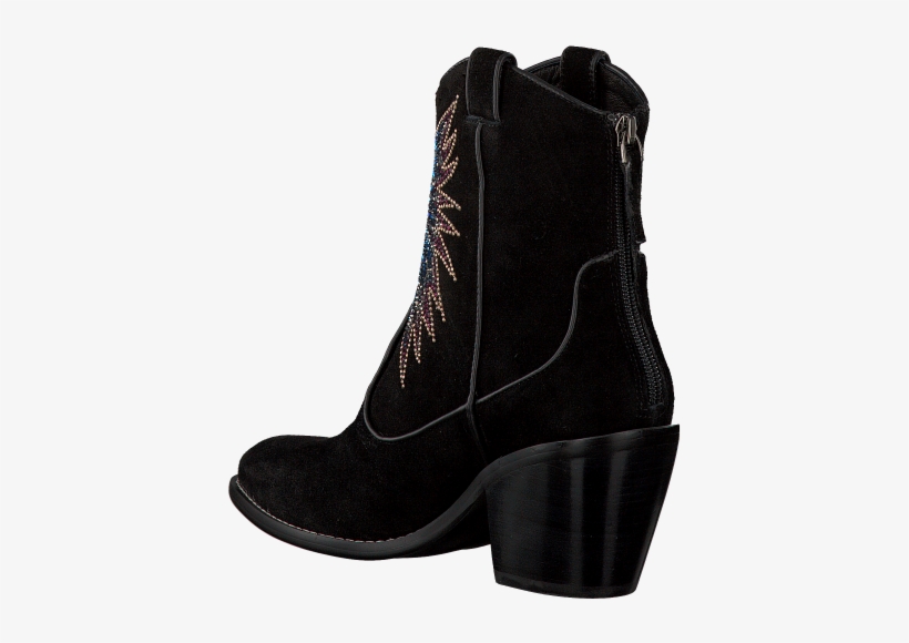 Black Lola Cruz Booties Botin Cowboy Con Dibujo Give - Cowboy Boot, transparent png download