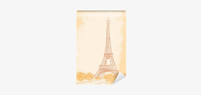 Paris, Background With The Eiffel Tower Wall Mural - Tower, transparent png download