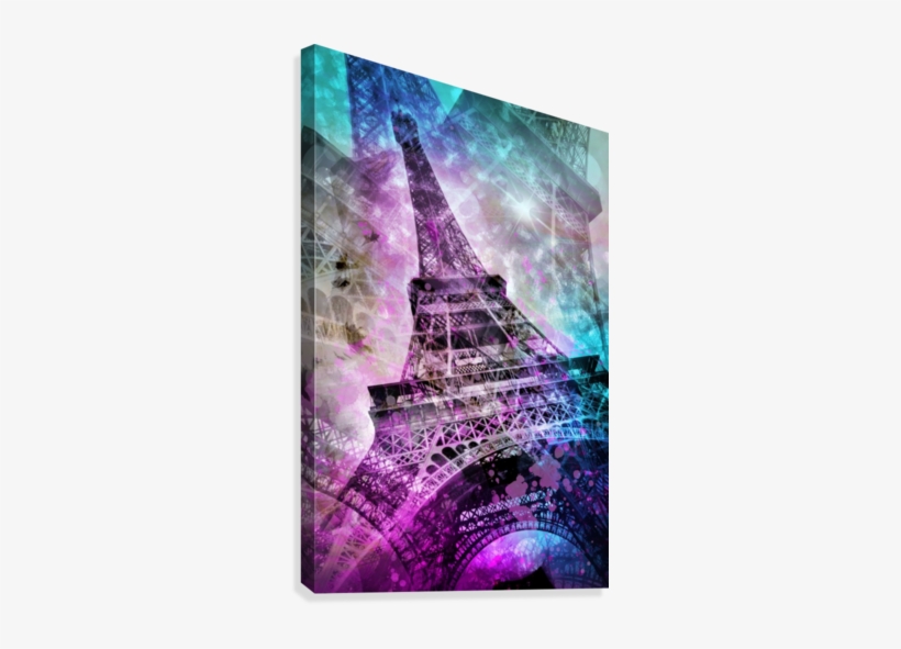 Pop Art Eiffel Tower Canvas Print - Purple Paintings Of Eiffel Tower, transparent png download