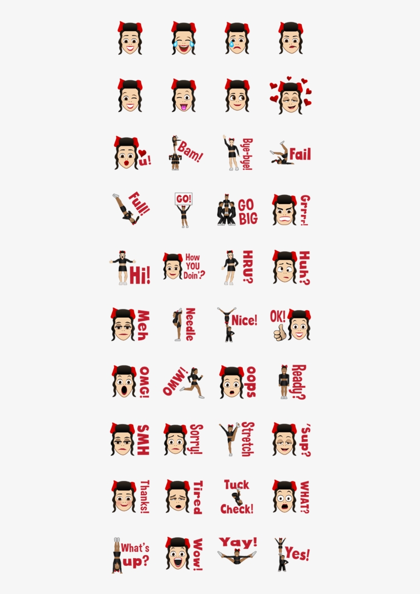 Cheermoji Cheerleader Emoji - Sticker, transparent png download