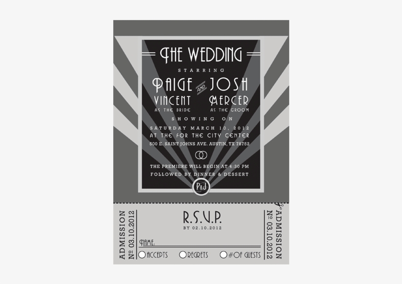 Movie Ticket Wedding Invitations - Poster, transparent png download