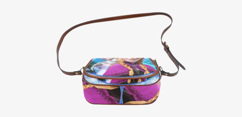 Sale Anna And Elsa Print Waterproof Saddle Bag Unisex - Sandra Burchette Signature Handbag Cross Body Flap, transparent png download