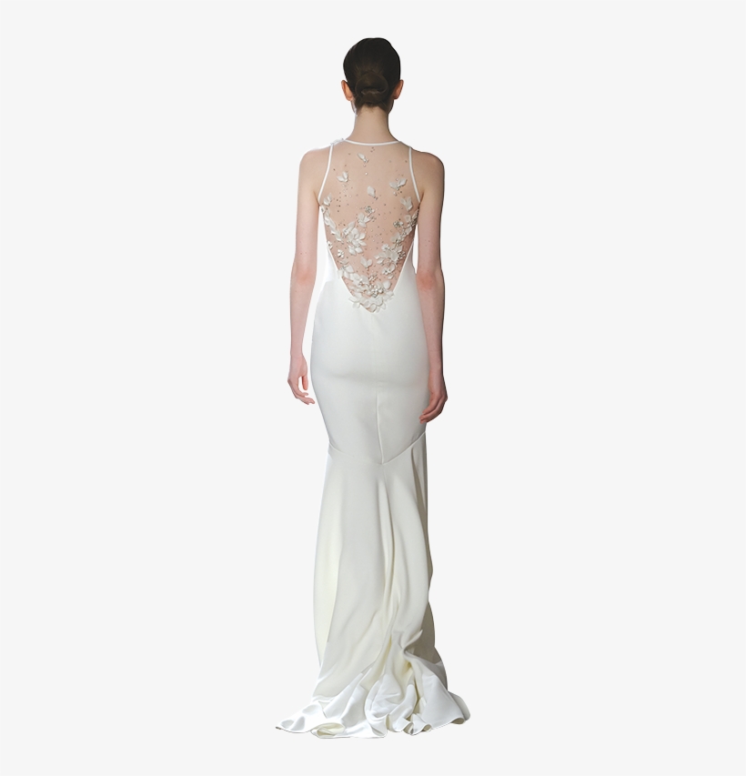 Theia “courtney” Ombre Strapless With Satin Petals, - Wedding Dress, transparent png download