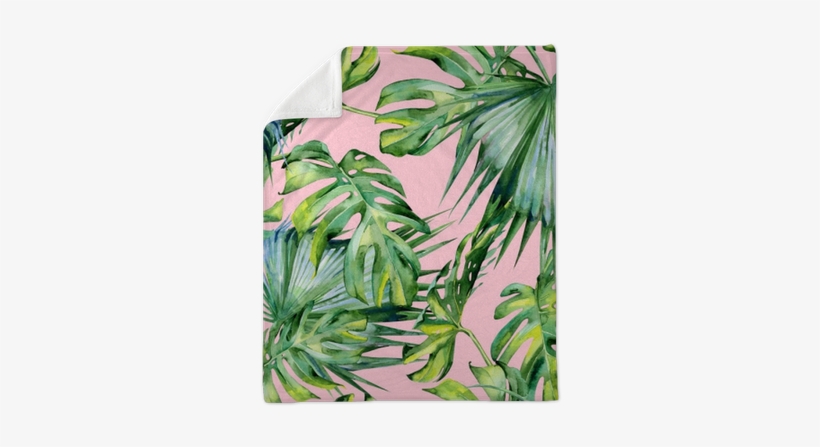 Seamless Watercolor Illustration Of Tropical Leaves, - Carta Da Parati Tropicale, transparent png download