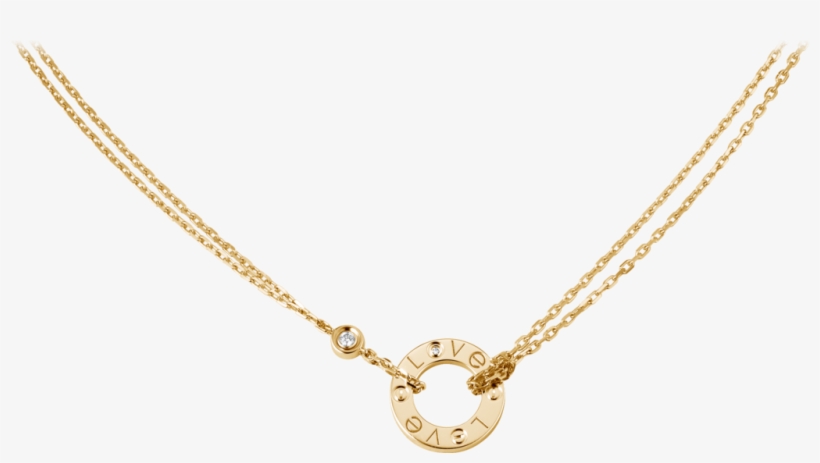 Love Necklace, 2 Diamondsyellow Gold, Diamonds - Necklace, transparent png download