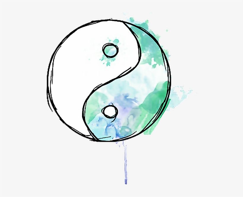 Blue Green Cute Jim Jam Png Freetoedit - Yin Yang Tumblr Transparent, transparent png download