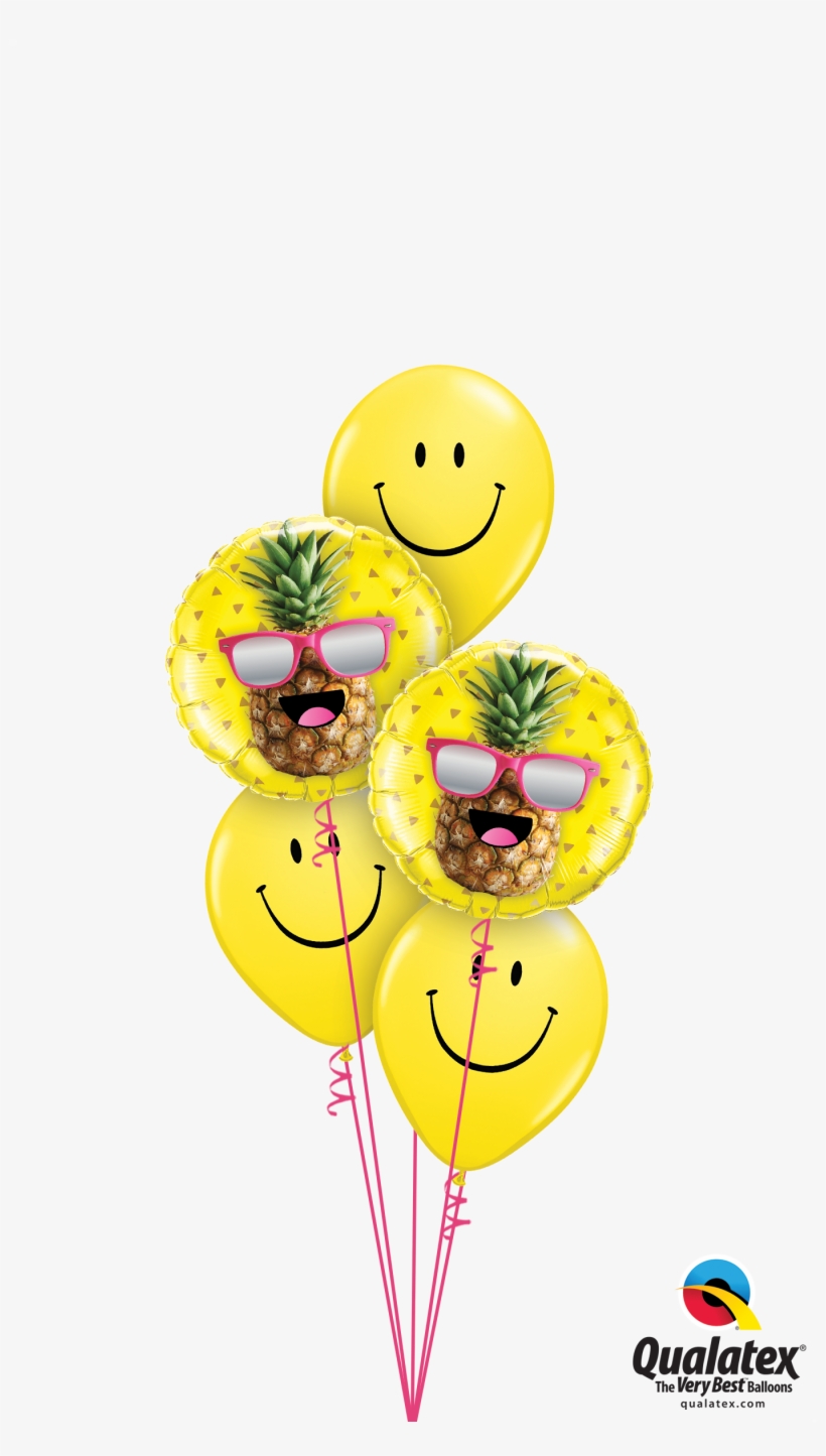 Cool Pineapple And Smiley Face Back To School Balloon - 18 Inch Mr. Cool Pineapple Foil Balloon, transparent png download