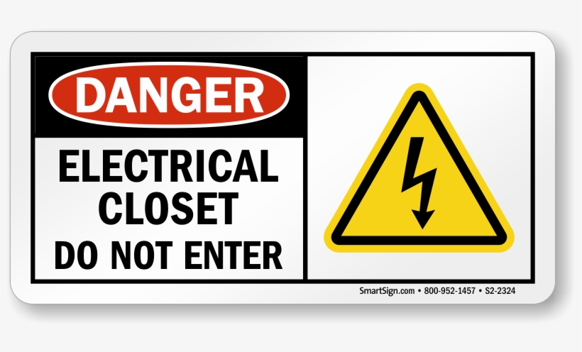 Electrical Closet Do Not Enter Osha Danger Sign - Smartsign By Lyle Smartsign Danger: Electrical Equipment, transparent png download