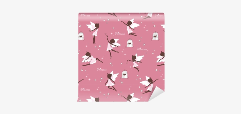 Seamless Pattern With Silhouette Of Beautiful Fairy, - Illustration, transparent png download