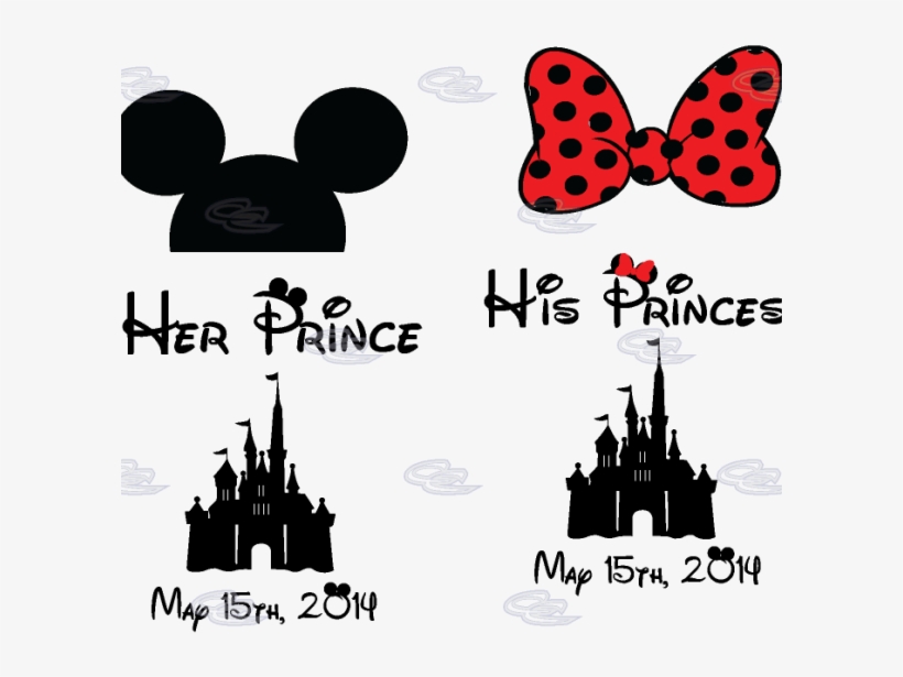 Free Disney Princess Castle Silhouette Png - His And Hers Png, transparent png download