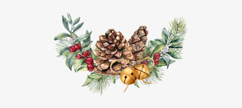 Visit - Pine Tree With Bells Border, transparent png download