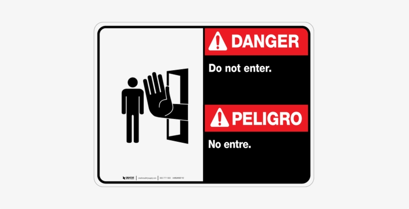 Bilingual Danger Unauthorized Personnel Keep Out Wall, transparent png download