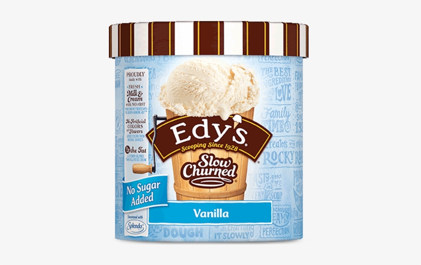 Vanilla - Edy's No Sugar Added Vanilla Ice Cream, transparent png download