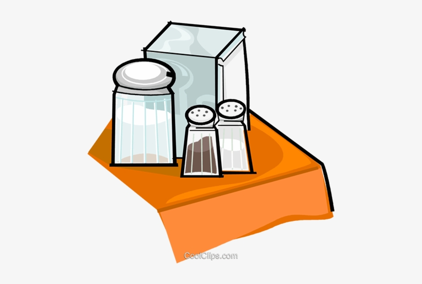 Salt, Pepper, Sugar And Napkins Royalty Free Vector - Clip Art, transparent png download