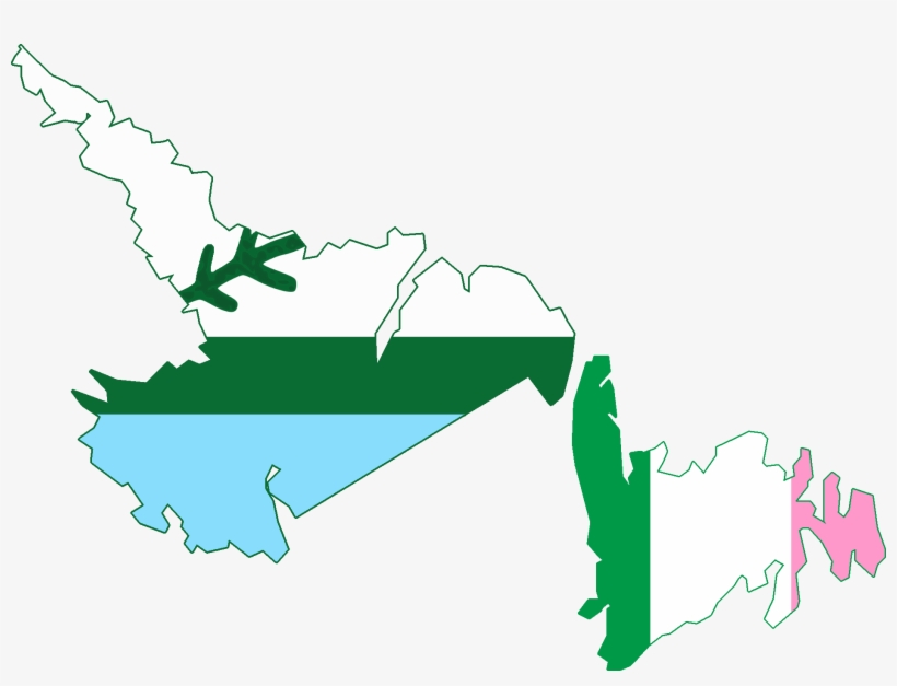 Flag Map Of Newfoundland And Labrador - Newfoundland And Labrador Flag Map, transparent png download