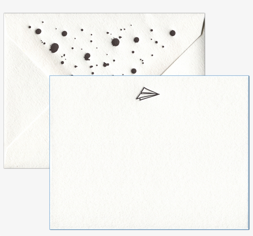 Paper Airplane Letterpress Social Stationery - Stationery, transparent png download