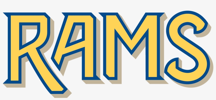 Rams Wordmark Color With Drop Shadow - Graphic Design, transparent png download