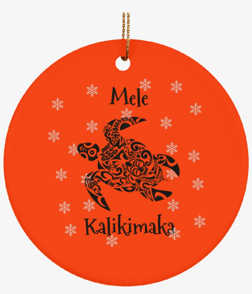 Mele Kalikimaka Tribal Turtle Christmas Ornament Ceramic - Circle, transparent png download
