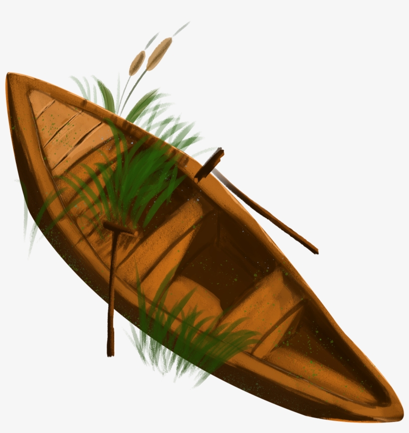 Hand Drawn Cartoon Wood Boat Png And Psd - Surfboard, transparent png download