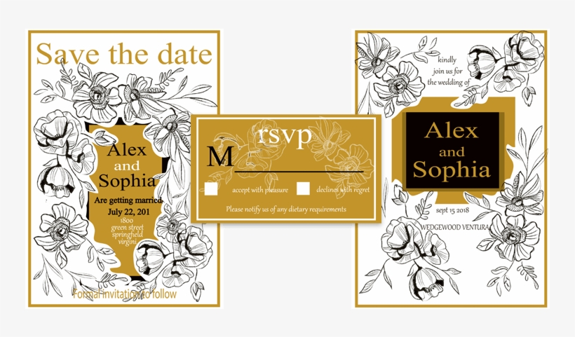 Wedding Invitation Set - Illustration, transparent png download