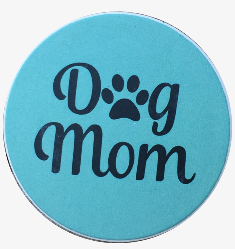 Dog Mom Paw Print Auto Car Coaster Absorbent Stone - Circle, transparent png download
