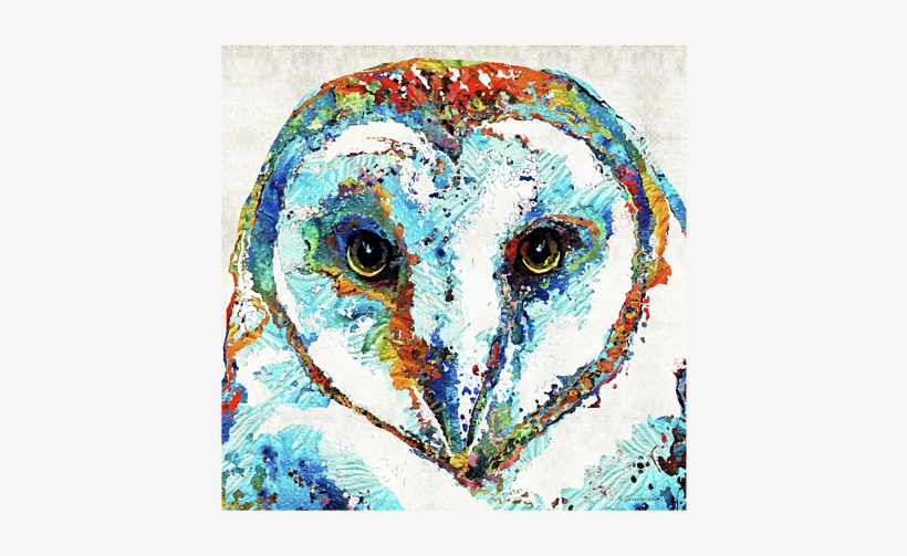 Click And Drag To Re-position The Image, If Desired - Colorful Barn Owl Art - Sharon Cummings, transparent png download