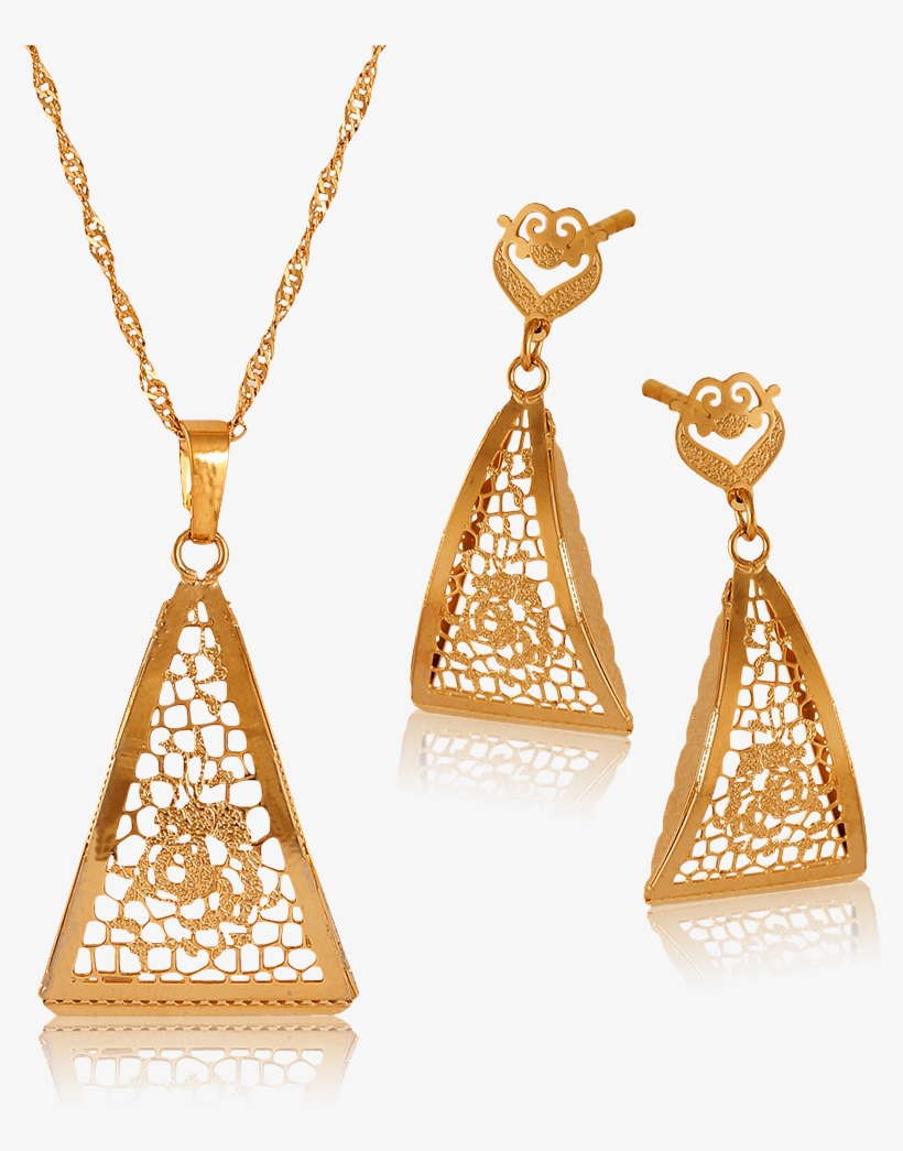 18k Gold Plated Triangle Shape, transparent png download