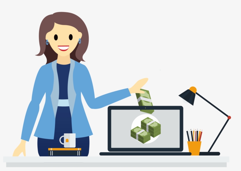 Sofia Drops Bundled Stacks Of Cash Into Her Laptop - Cartoon, transparent png download