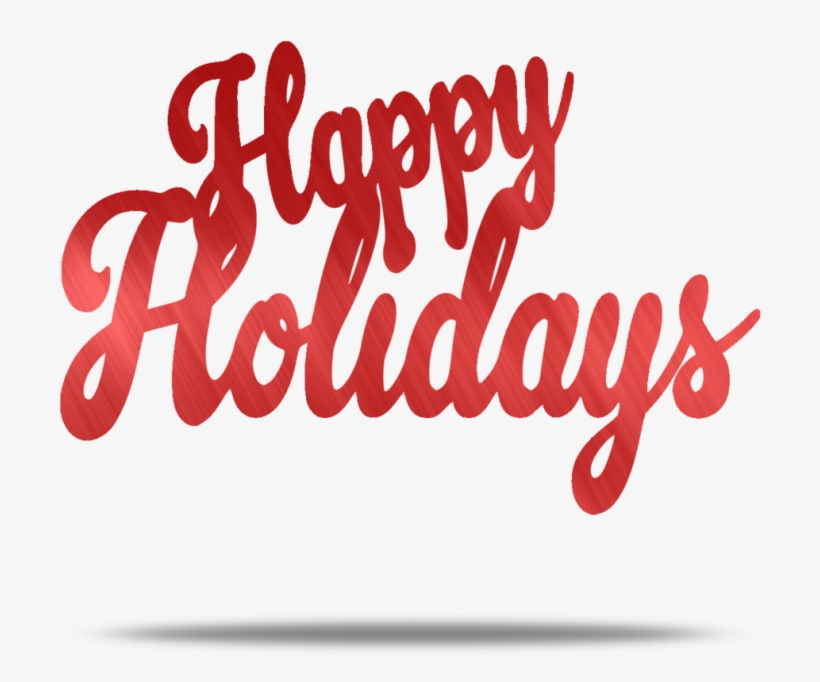 Happy Holidays Text Metal Wall Art - Calligraphy, transparent png download