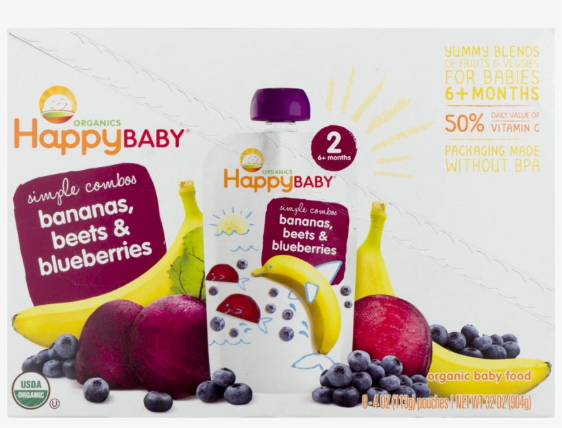 Happy Baby® Simple Combos Bananas, Beets & Blueberries - Happy Baby Organic, transparent png download